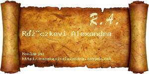 Ráczkevi Alexandra névjegykártya