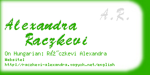 alexandra raczkevi business card